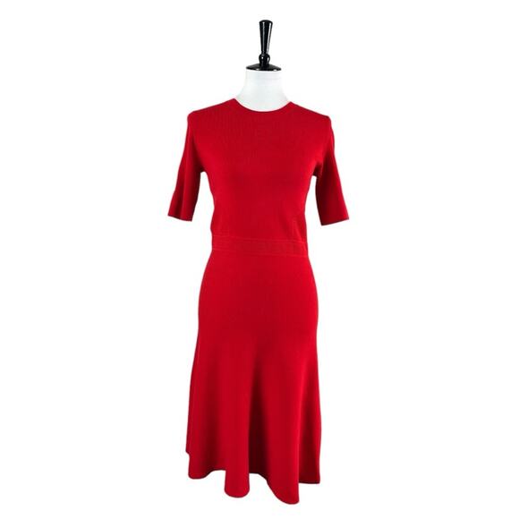Banana Republic Sweater Dress Elbow Sleeves Round Neck Cherry Red Women’s Small - Picture 1 of 12
